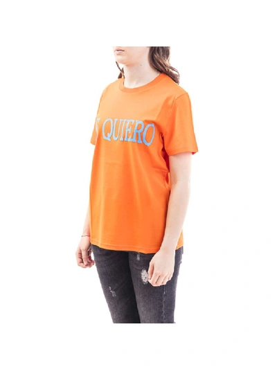 Shop Alberta Ferretti Cotton T-shirt In Orange