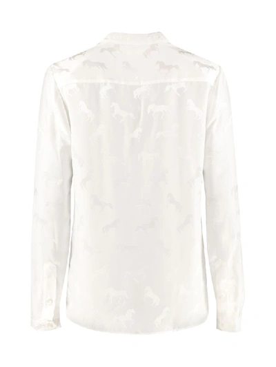 Shop Stella Mccartney Horse Jacquard Blouse In White