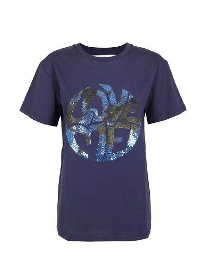 Shop Alberta Ferretti Love Me T-shirt In Blue