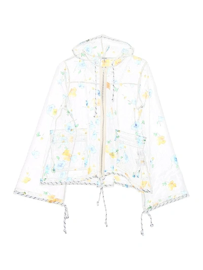 Shop Ganni Petunia Raincoat In Transparent (white)