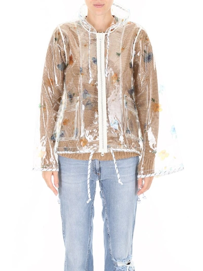 Shop Ganni Petunia Raincoat In Transparent (white)