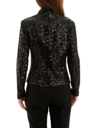 Shop In The Mood For Love Sequins Top In Black (black)