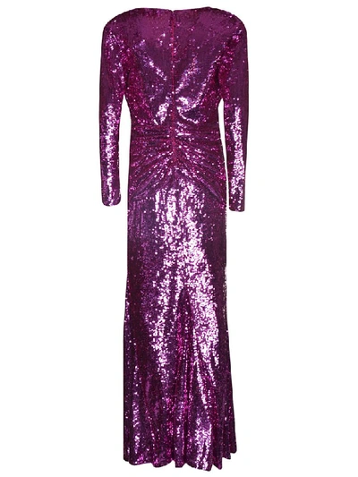 Shop Amen Glitter Applique Dress In Fuxia