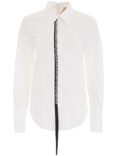 Shop N°21 Shirt With Crystal Ribbon In White (white)
