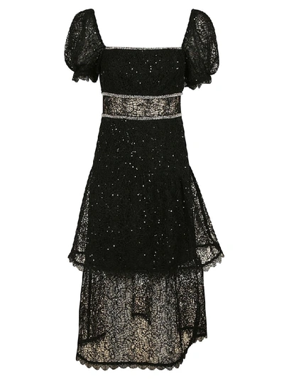Shop Self-portrait Sequin Circle Lace Midi Dress In Black