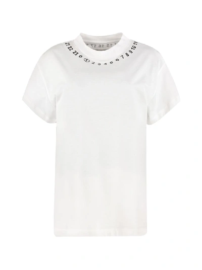 Shop Maison Margiela Logo Print Cotton T-shirt In White