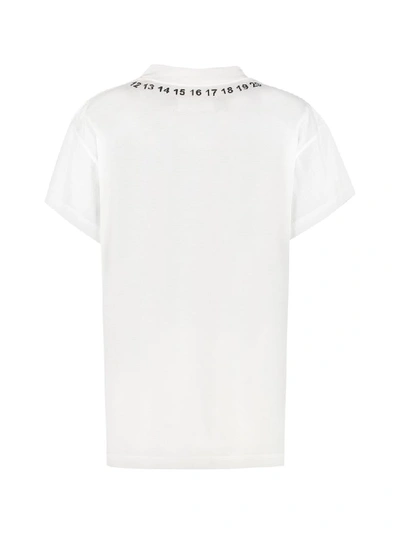 Shop Maison Margiela Logo Print Cotton T-shirt In White