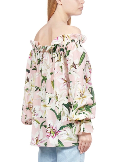 Shop Dolce & Gabbana Shirt In Gigli Fdo Rosa