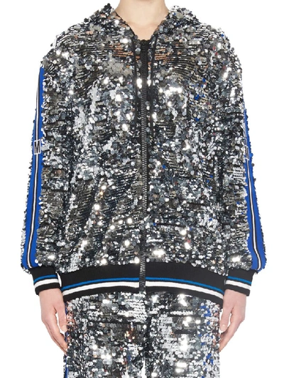 Shop Msgm Sweatshirt In Silver