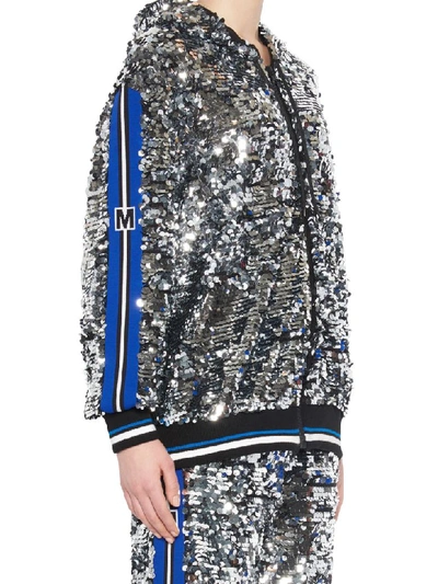 Shop Msgm Sweatshirt In Silver