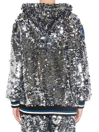 Shop Msgm Sweatshirt In Silver