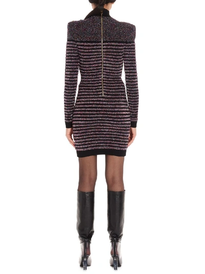 Shop Balmain Dress In Multicolor