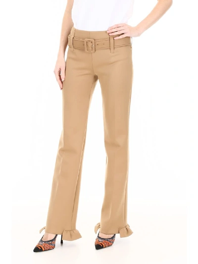Shop Prada Formal Trousers In Cammello Cammello (beige)