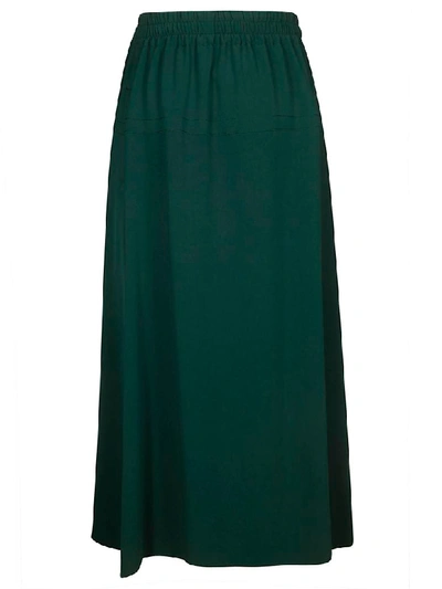 Shop Alberto Biani Elasticated Waist Long Skirt In Green