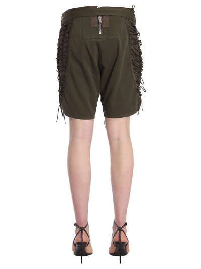 Shop Saint Laurent Laced Military Shorts In Militare