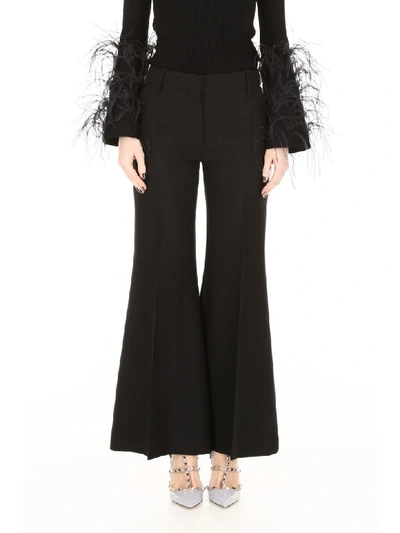 Shop Valentino Crepe Couture Trousers In Nero (black)