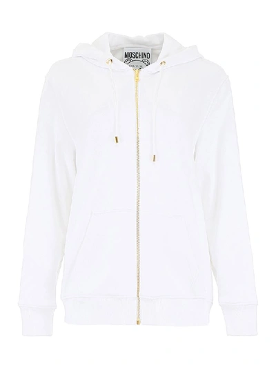Shop Moschino Teddy Holiday Hoodie In Fantasy Print White (white)