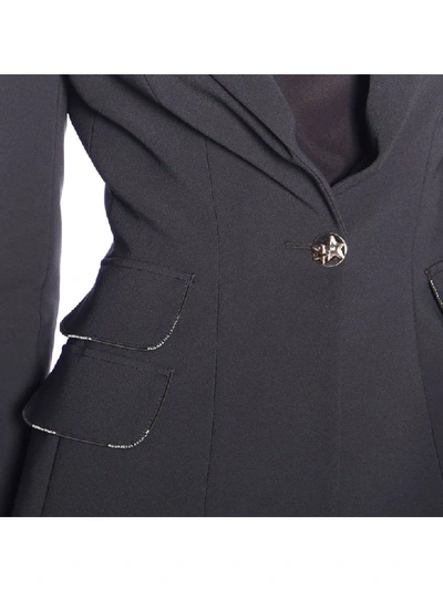 Shop Elisabetta Franchi Celyn B. Elisabetta Franchi Blazer Single-button Elisabetta Franchi Jacket In Stretch Fabric In Black