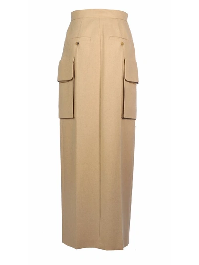 Shop Max Mara Udente Long Pockets Skirt/lunga Tasconi In Beige