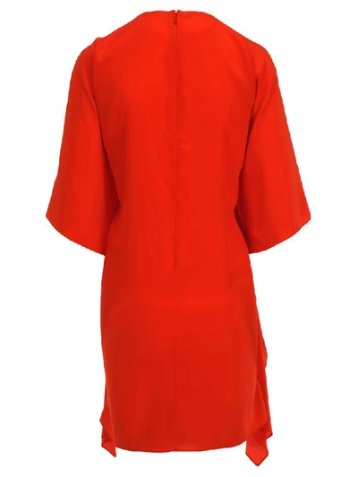 Shop Stella Mccartney Draped Mini Dress In Vermillion Red