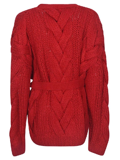 Shop Dsquared2 Knitted Cardi Coat In Red
