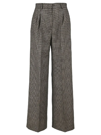 Shop Fendi Houndstooth Motif Pants In Check