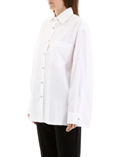Shop Prada Cotton Shirt In Bianco (white)