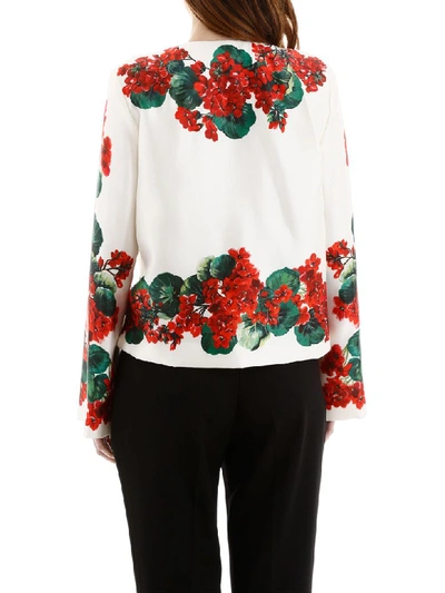 Shop Dolce & Gabbana Portofino Print Jacket In Gerani Fdo Bco Nat (white)