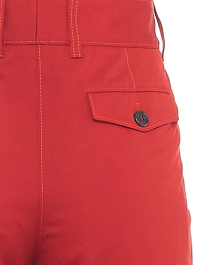 Shop Prada Pants In Red