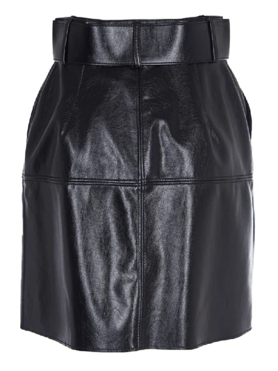 Shop Msgm Black Short Skirt In Nero