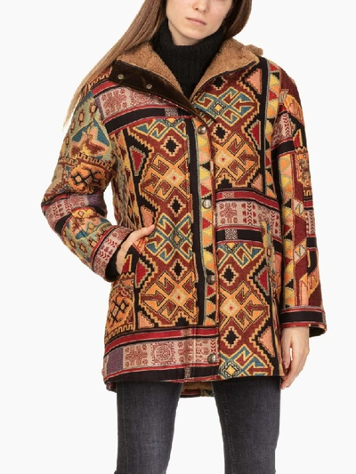 Shop Etro Norfolk Coat In Multicolor
