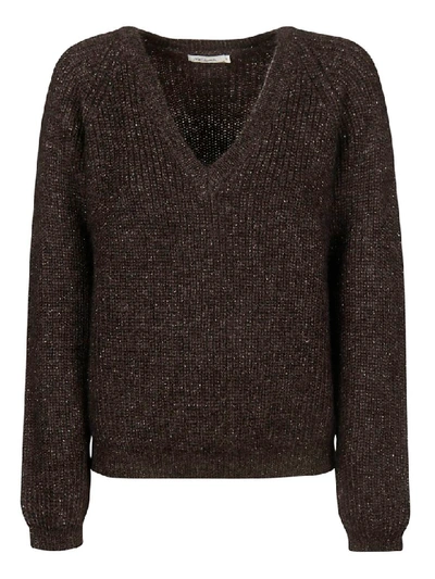 Shop Mes Demoiselles V-neck Sweater In Brown