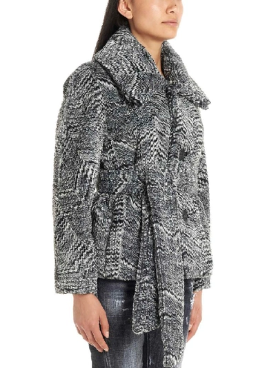 Shop Dsquared2 Victoria Kaban Coat In Grey