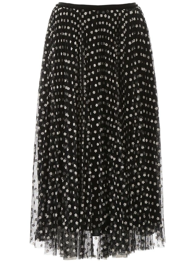 Shop Red Valentino Pleated Skirt In Nero (black)