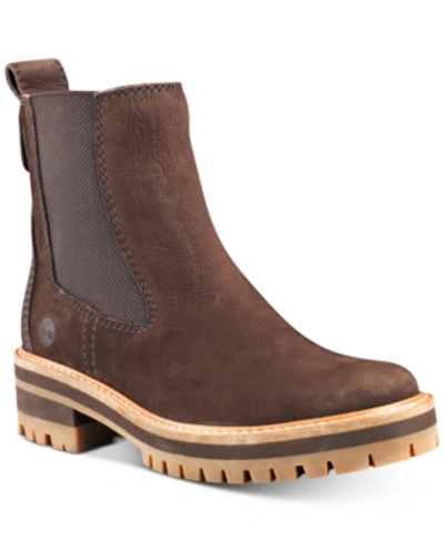 Shop Timberland Women's Courmayeur Valley Chelsea Leather Boots Women's Shoes In Dark Brown