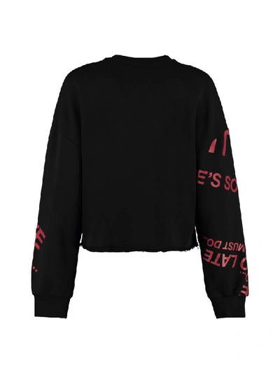 Shop Pinko Amore Mio Cotton Sweatshirt In Black