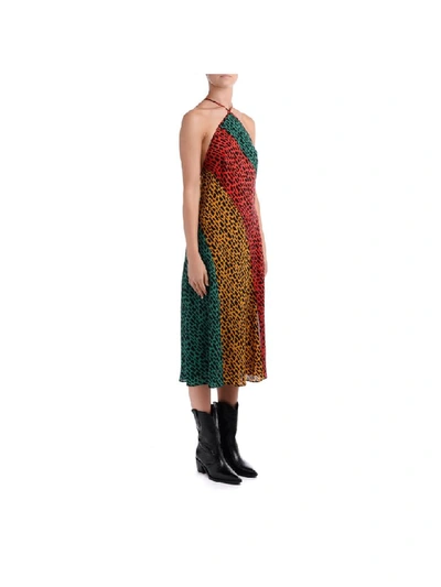 Shop Rixo London Rixo Long Dress Natasha Model In Multicolor Giraffe Print