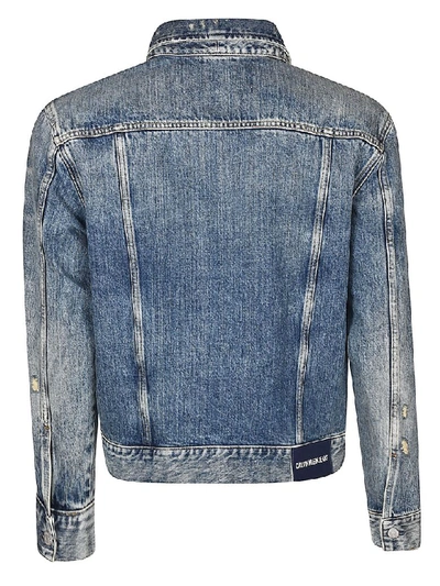 Shop Calvin Klein Omega Trucker Denim Jacket In Blue