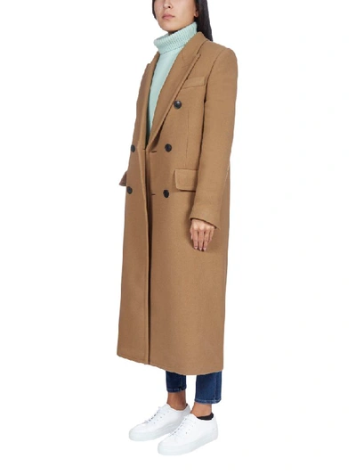 Shop Ami Alexandre Mattiussi Coat In Camel