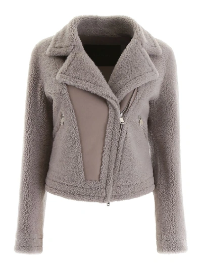 Shop Blancha Shearling Biker Jacket In Irish (beige)