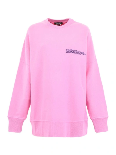 Shop Calvin Klein Oversized Sweatshirt With Logo In Dark Anemone (pink)