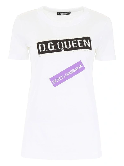 Shop Dolce & Gabbana Logo Patch T-shirt In Variante Abbinata (white)