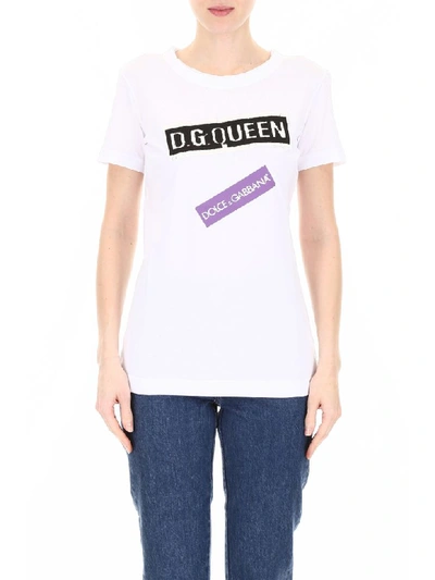 Shop Dolce & Gabbana Logo Patch T-shirt In Variante Abbinata (white)