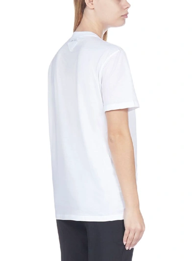 Shop Prada Logo Short Sleeve T-shirt In Bianco