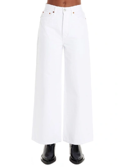 Shop Re/done Extreme Wide Leg Jeans In White