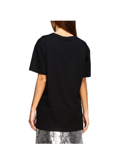 Shop N°21 N° 21 T-shirt N &deg; 21 Over T-shirt With Rubberized And Shiny Logo Print In Black