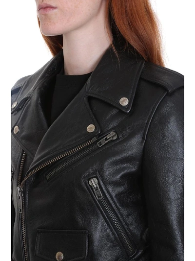 Shop Balenciaga Leather Jacket In Black Leather