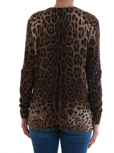 Shop Dolce & Gabbana Cashmere Sweater Leo In Brown
