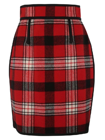 Shop Dsquared2 Patterned Skirt In Red/black