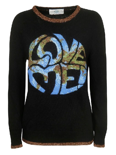 Shop Alberta Ferretti Love Me Sweater In Black/multicolor